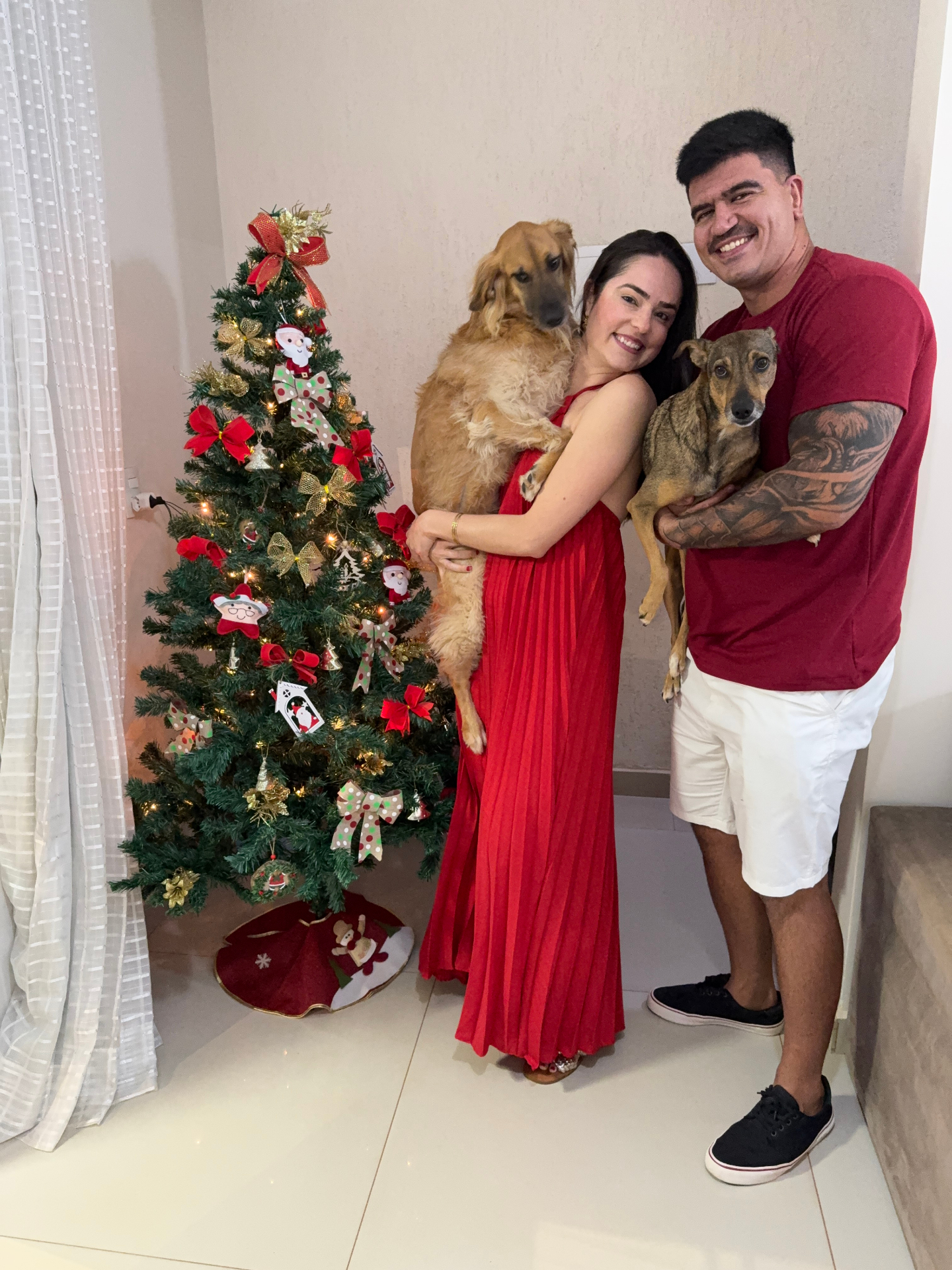 Eu, minha esposa e as duas cachorras